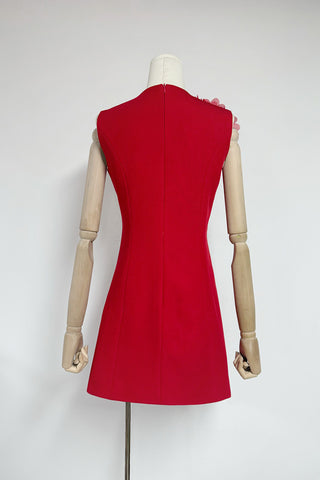 Floral Appliqué Vacation Dress