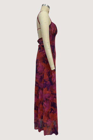 Abstract Print Spaghetti Strap Maxi Dress