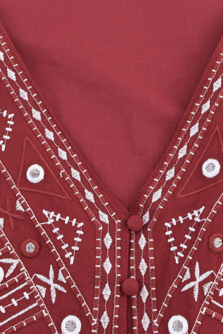 Patterned Button-Front Tank Vest