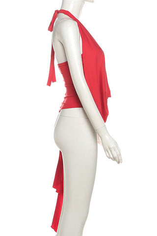 Halter Neck Draped Tank Top