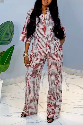 Striped Pocket Pants Set