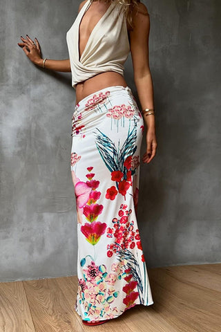 Floral Print Maxi Skirt
