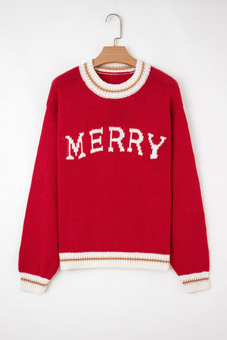 Festive Knit Sweater with Lettering