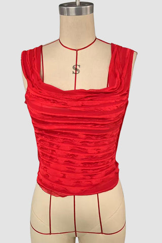 Ruffled Square Neck Tank Top