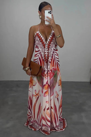 Floral Halter Maxi Dress