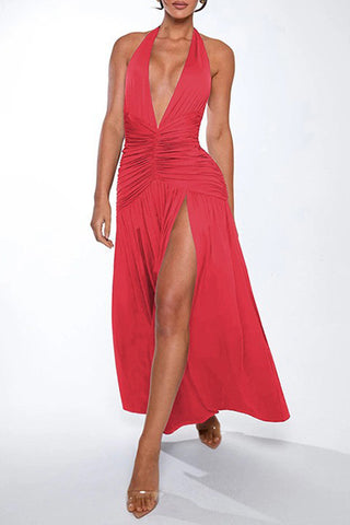 Plunging V-Neck Evening Dress