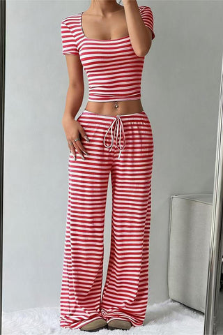Striped Long-Sleeve Pants Set