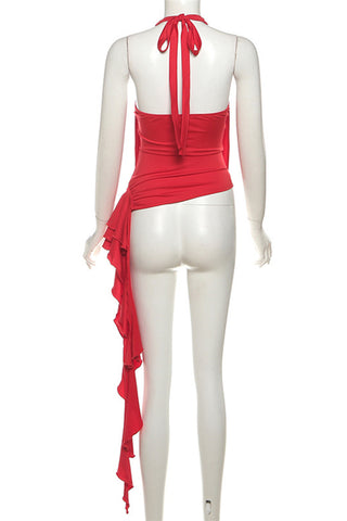 Halter Neck Draped Tank Top