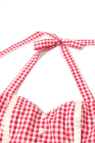 Charming Gingham Halter Sundress