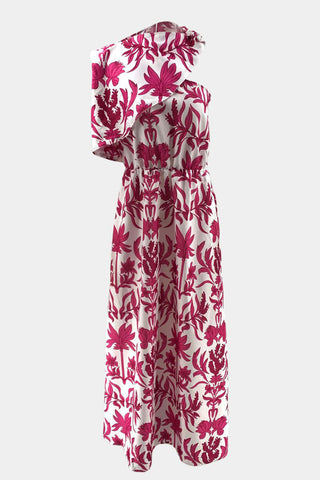 One-Shoulder Floral Maxi Dress