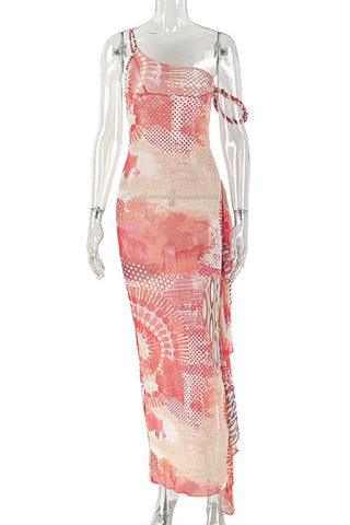 One-Shoulder Asymmetrical Casual Dress