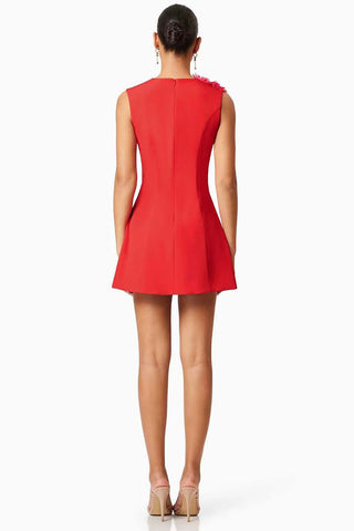 Floral Appliqué Vacation Dress