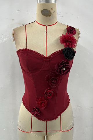 Floral Embellished Corset Top