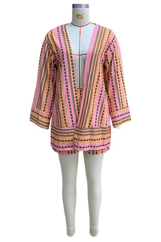 Striped Breezy Short Set with Cover-Up