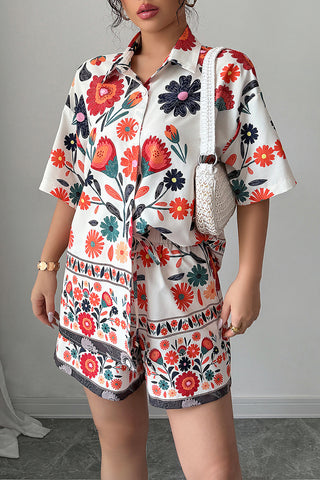 Floral Button-Up Short Set