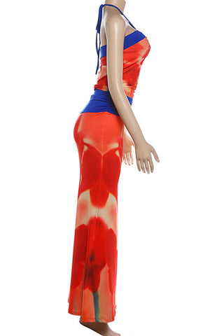 Halter Maxi Skirt Set