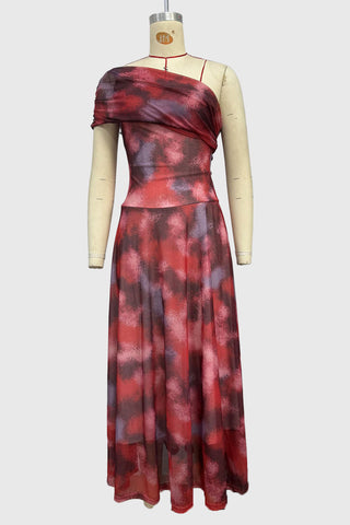 One-Shoulder Flowing Casual Dress