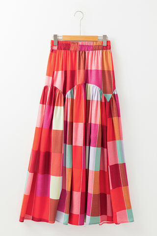 Vibrant Patchwork Maxi Skirt