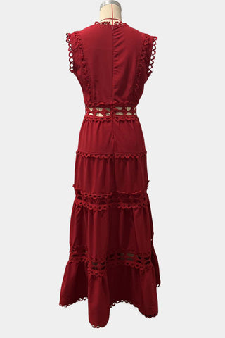 Tiered Cutout Midi Dress