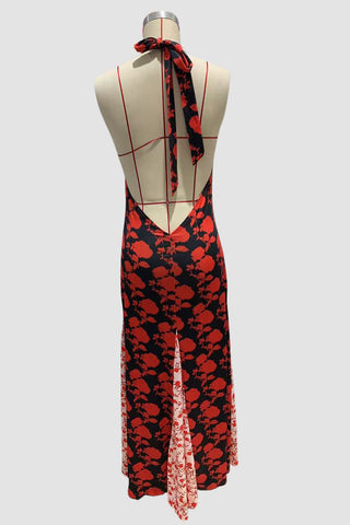 Polka Dot Halter Maxi Dress