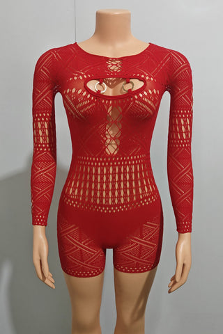 Intricate Patterned Long Sleeve Romper