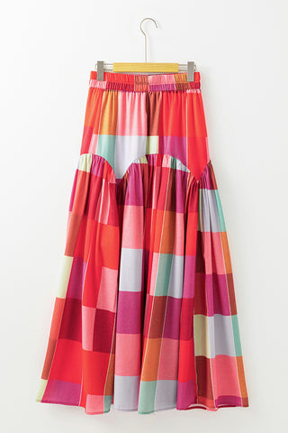 Vibrant Patchwork Maxi Skirt