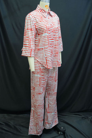 Striped Pocket Pants Set