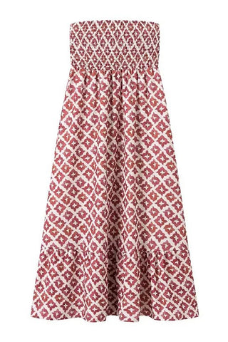 Strapless Geometric Skirt Set