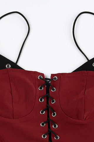 Lace-Up Corset Tank Top