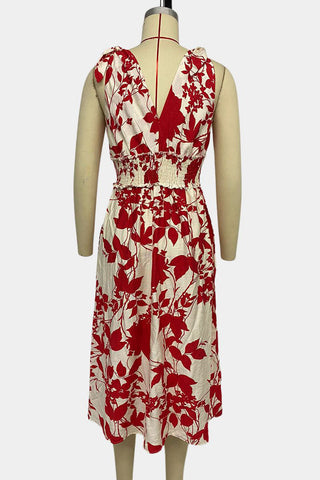 Floral Print Sleeveless Midi Dress