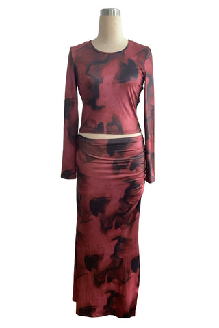 Artistic Print Skirt Set