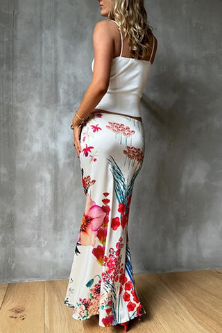 Floral Print Maxi Skirt