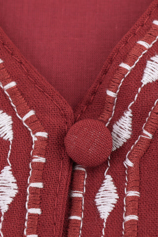 Patterned Button-Front Tank Vest