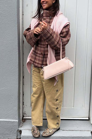 Button-Front Plaid Jacket