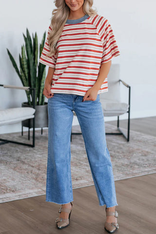 Casual Stripe Pattern T-Shirt