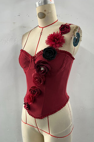 Floral Embellished Corset Top