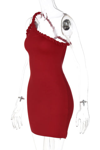 One-Shoulder Twist Casual Mini Dress