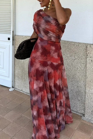 One-Shoulder Flowing Casual Dress