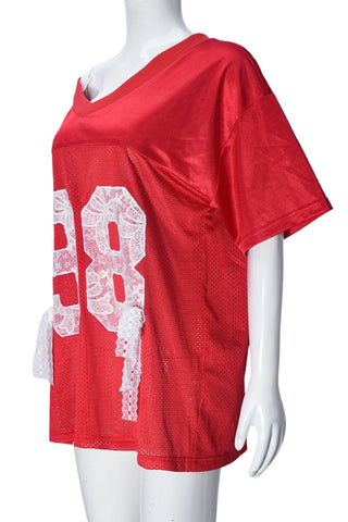 Lace Detail Oversized T-Shirt