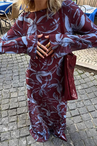 Floral Long Sleeve Casual  Dress