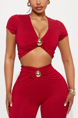 Chic Cut-Out Pants Set