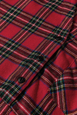 Plaid Ruffle Hem Casual Dress