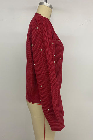 Pearl-Embellished Button Cardigan