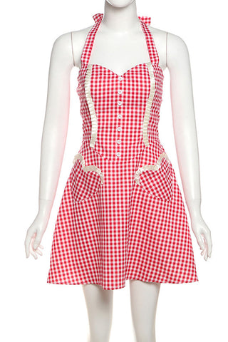 Charming Gingham Halter Sundress