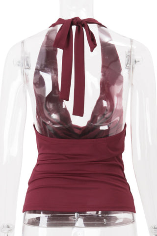 Halter Neck Ruched Camisole Top