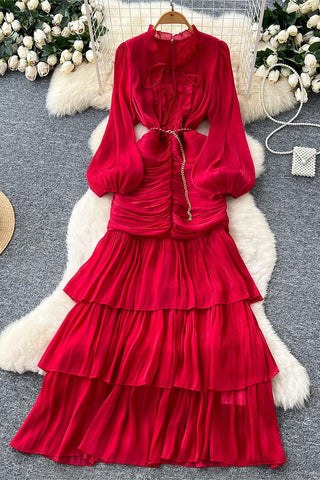 Tiered Ruffle Evening Gown