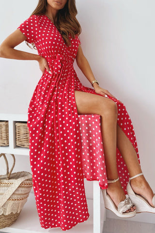 Polka Dot Casual Maxi Dress