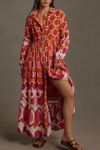 Floral Printed Midi Dress with Slits