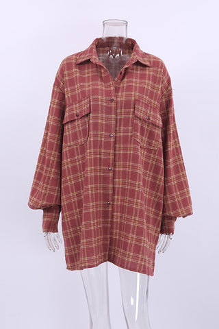 Oversized Plaid Blouse