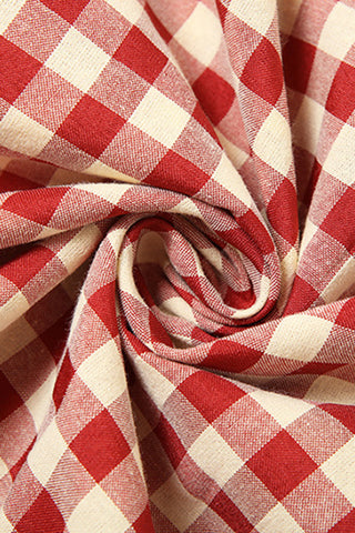 Gingham Ruffle Split Skirt